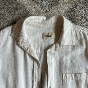 Marine layer cream long sleeve button up size XS
